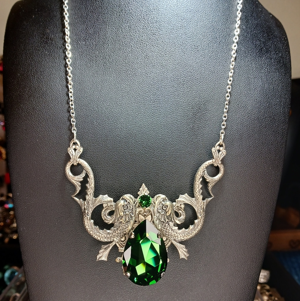 Enchanted Darkling Dragon Fish Statement Necklace… - image 3